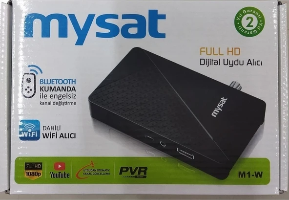Mysat M1-W Wifili Bluetooth Kumandalı Çanaklı Çanaksız Uydu Cihazı ürün görseli 1