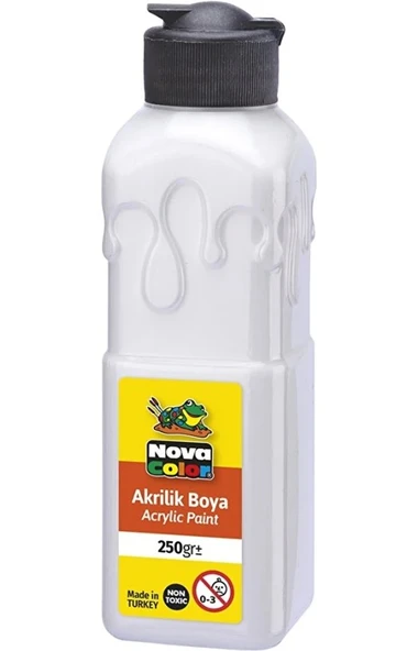 Beyaz Akrilik Boya 250 gr 1 Adet Su Bazlı Akrilik Boyası Hobi Sanatsal Boy Tuval Ahşap Metal ürün görseli 1