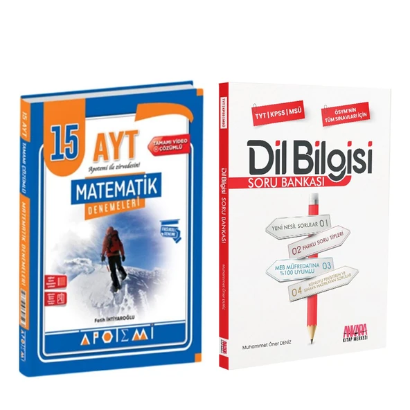 Apotemi AYT Matematik Deneme ve AKM Dil Bilgisi Soru Bankası Seti 2 Kitap ürün görseli 1