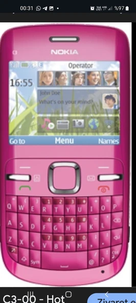 Nokia c3_00 pembe orginal klavyeli telefon ürün görseli 1