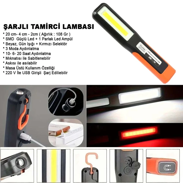 Şarjlı Tamirci Lambası Wt-297 ürün görseli 1