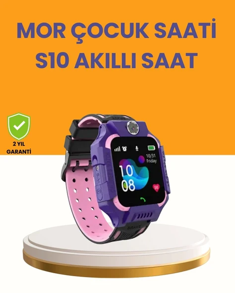 S10 Mor Akıllı Çocuk Saati Konum Takip Ve Güvenlik Özellikli ürün görseli 1