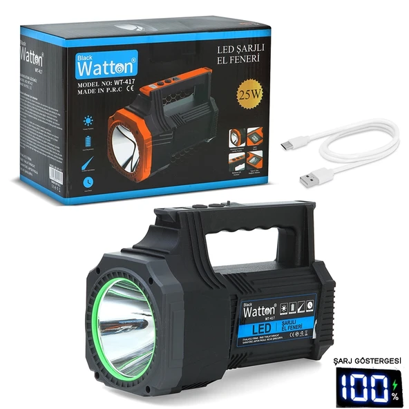 Led Şarjlı El Feneri 25w Wt-417 ürün görseli 1