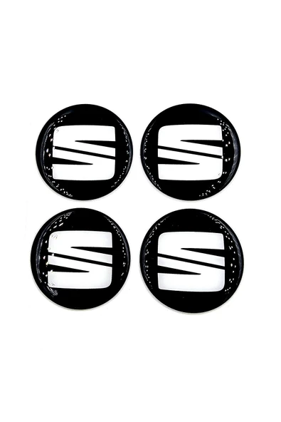 Yeni Nesil Tasarım Damla Sticker Siyah Seat Jant Göbeği 5.5cm Uyumlu ürün görseli 1
