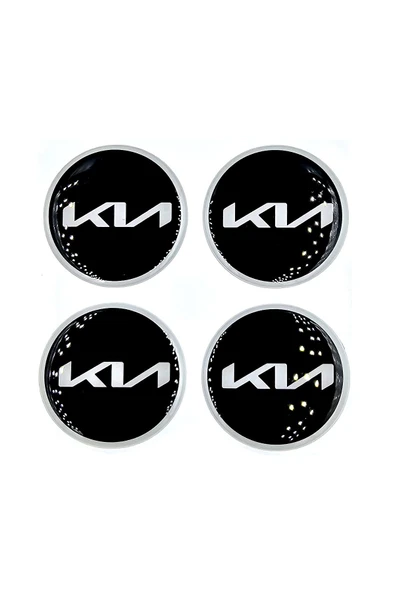 Yeni Nesil Tasarım Damla Sticker Siyah KİA Jant Göbeği 5.5cm Uyumlu ürün görseli 1