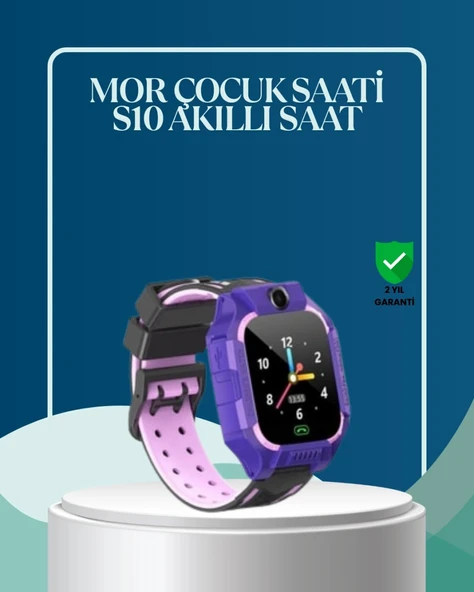 S10 Mor Çocuk Takip Saati Elektronik Bariyer Ve Sesli Mesaj Destekli ürün görseli 1