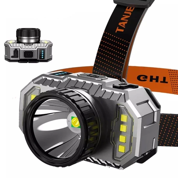 Peakstar Ps-010 800 Lümen Şarj Göstergeli Cob Led Usb'li Şarjlı Kafa Lambası ürün görseli 1