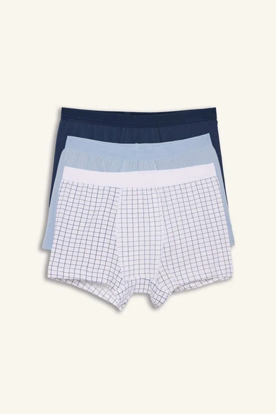 Defacto G8557A8BE789 Mavi Ribana 3'lü Boxer Erkek Çocuk ürün görseli 1