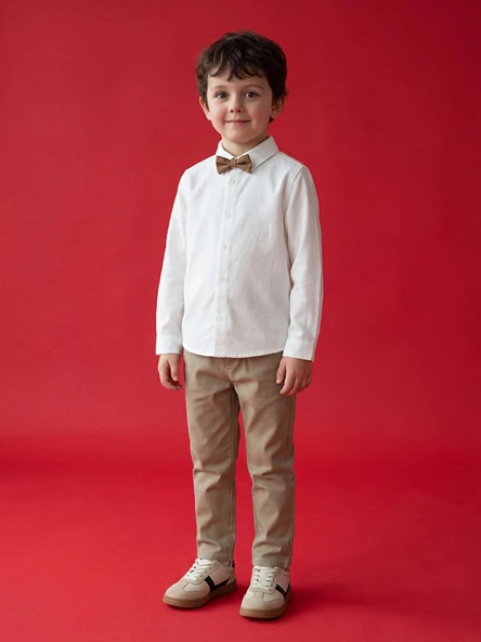 LCW Kids Haki Basic Erkek Çocuk Gabardin Pantolon ürün görseli 1