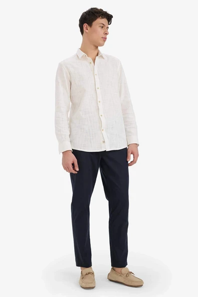 Defacto Z6475AZNV64 Lacivert %100 Pamuk Jogger Fit Beli Bağcıklı Lastikli Dar Paça Cepli Pantolon ürün görseli 1