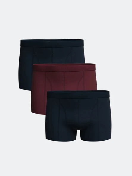 LC WAIKIKI Bordo Standart Kalıp Pamuklu Esnek Erkek Boxer 3'lü ürün görseli 1