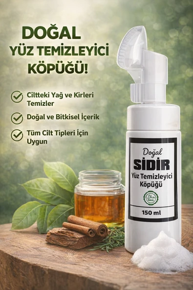 Herbliss Doğal Sidr Özlü Yüz Köpüğü 150 ml – Tüm Ciltler İçin Derin Temizlik!" ürün görseli 1