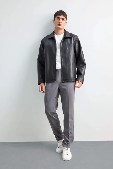 Defacto A9943AXGR311 Gri Beli Bağcıklı Lastikli Cepli Jogger Fit Her Yöne Esneyen Yumuşak Tuşe Pantolon ürün görseli 1