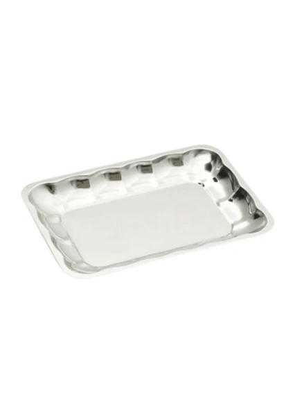 Köşeli Kayık Tabak 24,4 cm Paslanmaz Çelik Tabak - Resim 2