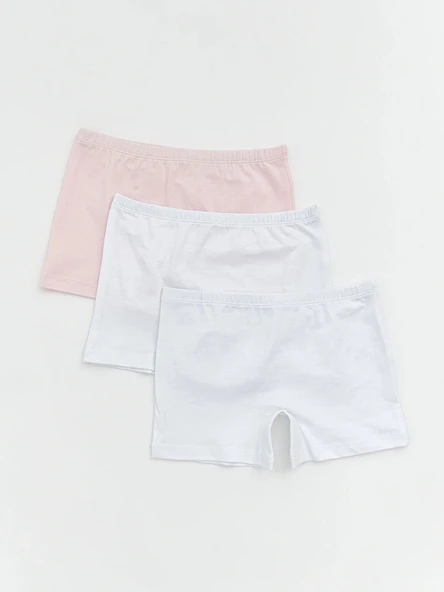 LCW Kids Beyaz Basic Kız Çocuk Boxer 3'lü ürün görseli 1