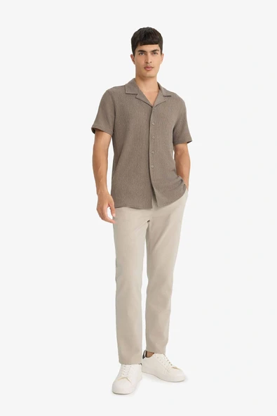 Defacto F3269AXKH475 Haki Jogger Fit Beli Bağcıklı Lastikli Cepli Pamuklu Dokulu Pantolon ürün görseli 1