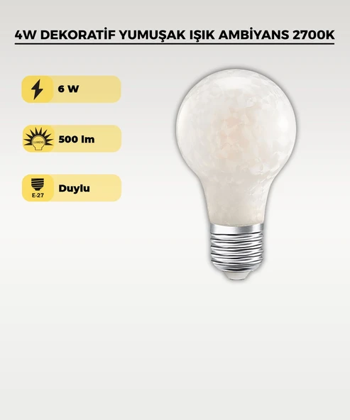 4W Soft Işık LED Ampul – Dekoratif Yumuşak Işık Ambiyans 2700K ürün görseli 1
