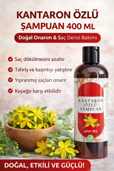 Herbliss Kantaron Özlü Şampuan 400 ML | Saç Dökülmesine Karşı Etkili, Onarıcı & Güçlendirici Bakım ürün görseli 1