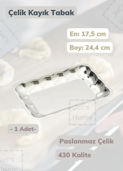 Köşeli Kayık Tabak 24,4 cm Paslanmaz Çelik Tabak ürün görseli 1