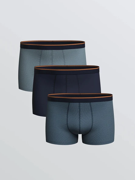 LC WAIKIKI Lacivert Standart Kalıp Pamuklu Esnek Erkek Boxer 3'lü ürün görseli 1