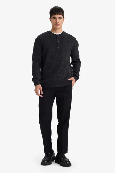 Defacto A9943AXBK27 Siyah Beli Bağcıklı Lastikli Cepli Jogger Fit Her Yöne Esneyen Yumuşak Tuşe Pantolon ürün görseli 1
