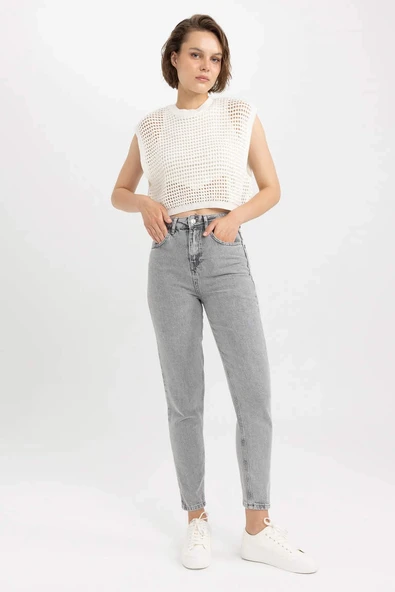 A7491 Mom Fit Jean Bilek Boy Pantalon ürün görseli 1