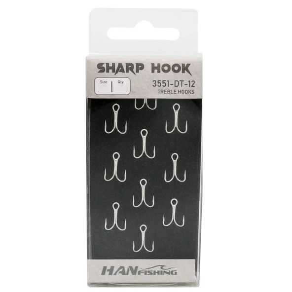HanFish Sharp Hook 3551 10 Adet Üçlü İğne  14 No ürün görseli 1