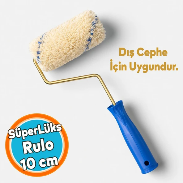 Süperlüks Dış Cephe İçin Boya Rulosu Premium Mavi Saplı Boya Rulosu (1 Adet) 10 cm ürün görseli 1