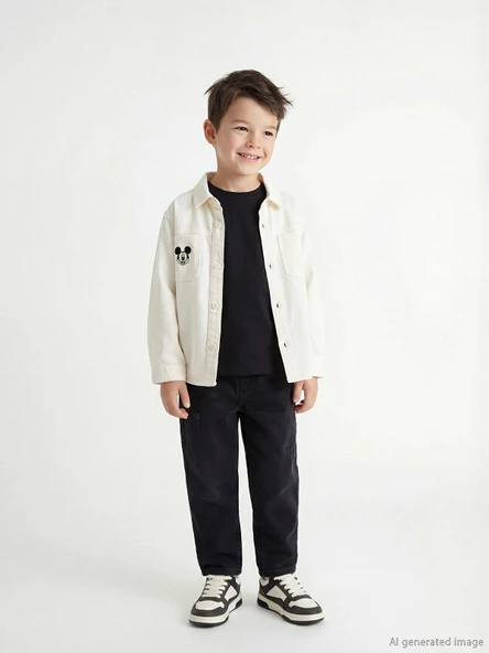 LCW Kids Siyah Beli Lastikli Erkek Çocuk Jean Pantolon ürün görseli 1