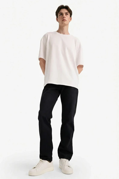 Defacto G1290AXNM40 Siyah Straight Fit Jean Pantolon ürün görseli 1