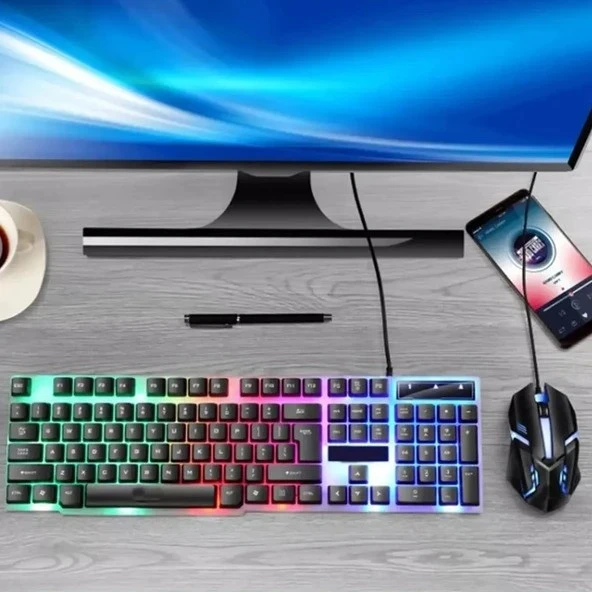 Abatech Rgb Gaming Esports Kablolu Klavye ve Mouse Set - Resim 4