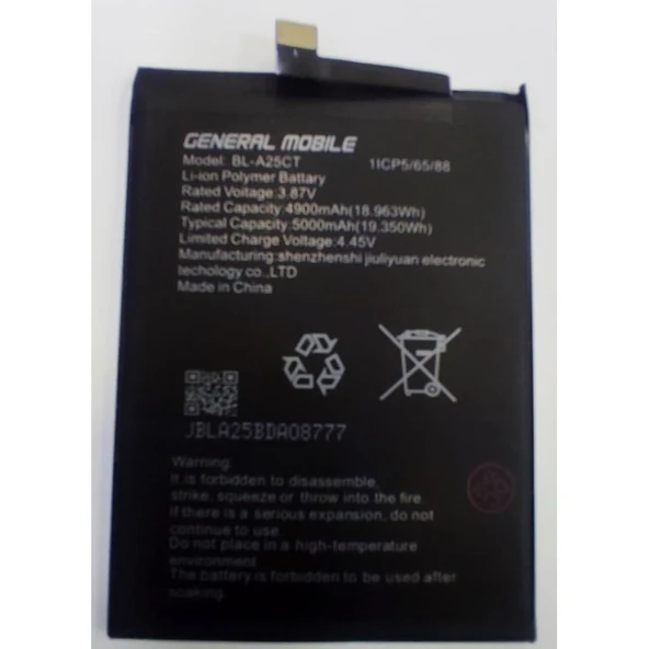 GENERAL MOBİLE GM21 PLUS BATARYA PİL BL-A25CT 5000mAh ürün görseli 1