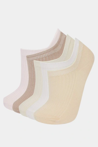 Defacto F5428AXPN2 Pembe Kadın 5'li Pamuklu Sneaker Çorap ürün görseli 1