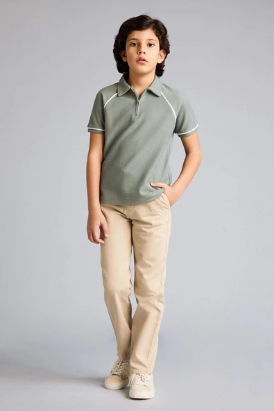 Defacto G6734A8BG716 Bej Gabardin Pantolon Erkek Çocuk ürün görseli 1
