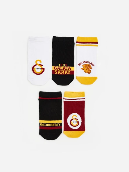 LCW Kids Karışık Galatasaray Desenli Erkek Çocuk Patik Çorap 5'li ürün görseli 1