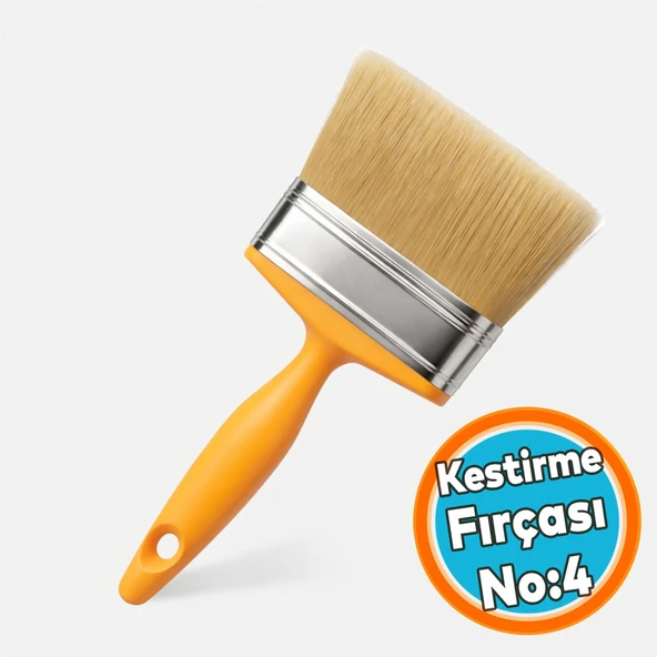 Premium Kestirme Boya Fırçası Boya Badana Kestirme Fırçası 100 mm 4 inc Fırça (1 Adet) No:4 ürün görseli 1