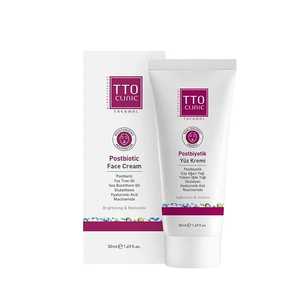 TTO Clinic Postbiyotik Yüz Kremi Rozalı Akneli Lekeli Ciltler 50 ml ürün görseli 1