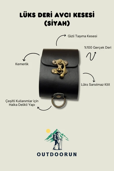 Lüks Deri Avcı Kesesi (Siyah) ürün görseli 1