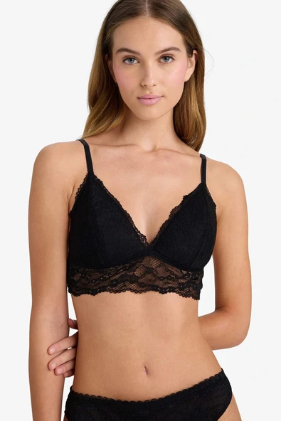 Defacto D7843AXBK27 Siyah Pedli Dantelli Bralet Fall in Love ürün görseli 1