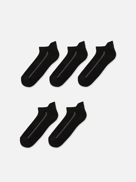 LCW ACCESSORIES Siyah Şerit Desenli Erkek Patik Çorap 5'li ürün görseli 1