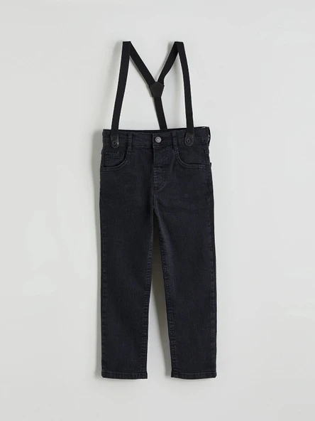 LCW Kids Siyah Askılı Erkek Çocuk Jean Pantolon ürün görseli 1