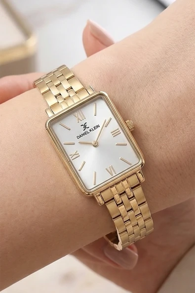 Daniel Klein Kadın Gold Metal Kordon Beyaz Kadran Kol Saati 2 Yıl Garantili  Altın Beyaz ürün görseli 1