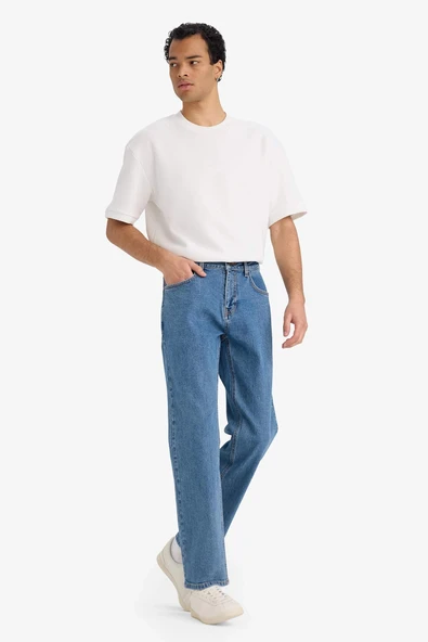 Defacto D9839AXNM28 Mavi Diago Comfort Fit Jean Pantolon ürün görseli 1