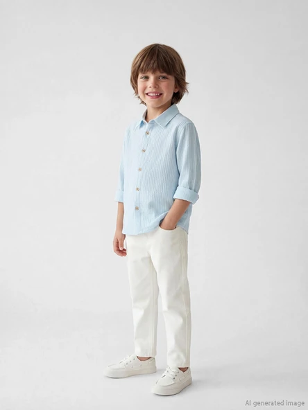 LCW Kids Bej Baggy Fit Erkek Çocuk Pantolon ürün görseli 1