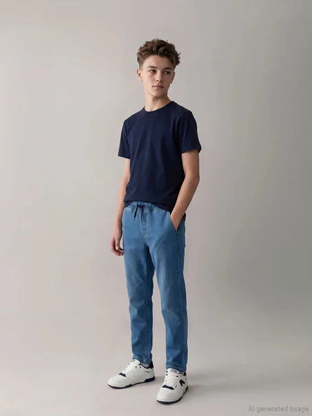LCW Kids İndigo Erkek Çocuk Slim Fit Jean Pantolon ürün görseli 1