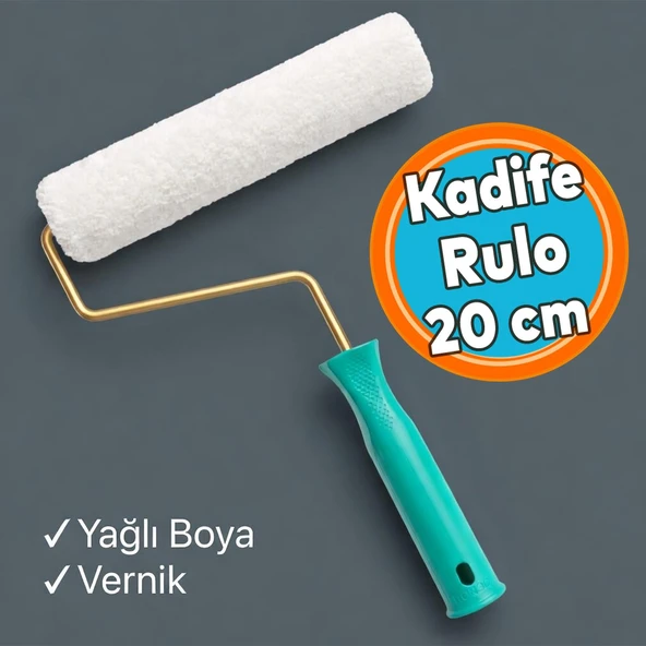 Kadife Rulo Yağlı Boya ve Vernik İçin Uygun Vernik Boya Rulosu (1 Adet) 20 cm ürün görseli 1