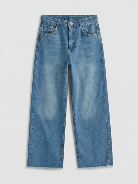 LCW Kids İndigo Wideleg Kız Çocuk Jean Pantolon ürün görseli 1