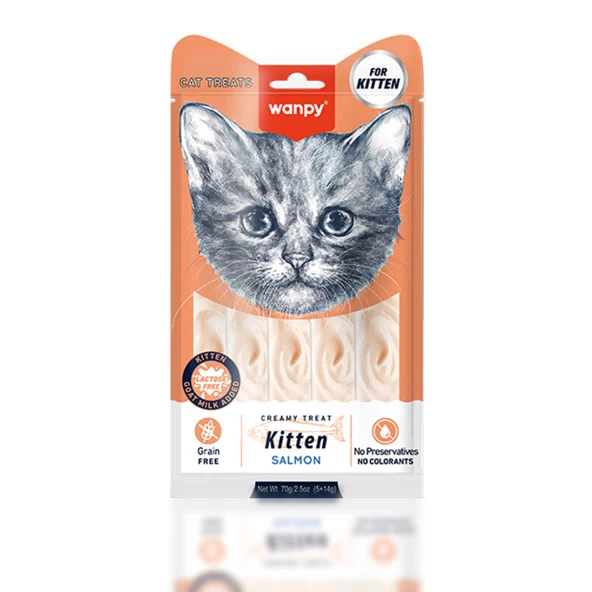 Wanpy Kitten Somonlu Krema Yavru Kedi Ödülü 5x14 Gr ürün görseli 1