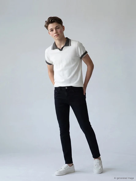 LCW Kids Siyah Super Skinny Fit Erkek Çocuk Jean Pantolon ürün görseli 1