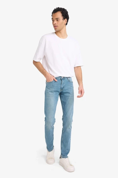 Defacto E3366AXNM29 Yeşil Pedro Slim Fit Jean Pantolon ürün görseli 1